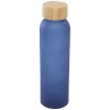 Lume 500 ml matte soda lime glass bottle with bamboo lid   in Ocean Blue