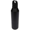 Odessy 600 ml RCS certified recycled stainless steel insulated bottle with 300 ml cup in Solid Black