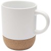 Billie 300 ml ceramic sublimation mug with cork details in White