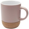 Billie 300 ml ceramic mug with cork details and matt finish in Dusty Pink