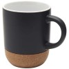 Billie 300 ml ceramic mug with cork details and matt finish in Solid Black