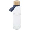 Porto 500 ml glass water bottle with silicone handle and bamboo lid  in Ocean Blue