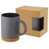 Neiva 425 ml ceramic mug with cork base in Grey