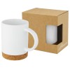 Neiva 425 ml ceramic mug with cork base in White
