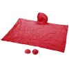 Xina rain poncho in storage ball with keychain in red