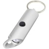 Flare RCS recycled aluminium IPX LED light and bottle opener with keychain in Silver