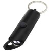 Flare RCS recycled aluminium IPX LED light and bottle opener with keychain in Solid Black