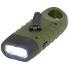 Helios recycled plastic solar dynamo flashlight with carabiner in Army Green