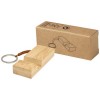 Bosona bamboo phone holder with keychain in Wood