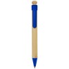 Rattan bamboo and recycled plastic ballpoint pen (black ink) in Blue