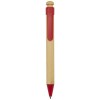 Rattan bamboo and recycled plastic ballpoint pen (black ink) in Red