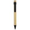 Rattan bamboo and recycled plastic ballpoint pen (black ink) in Solid Black