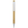 Rattan bamboo and recycled plastic ballpoint pen (black ink) in White