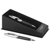 Ballpoint pen gift set in black-solid-and-silver