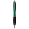 Nash ballpoint pen coloured barrel and black grip in green-and-black-solid