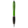 Nash ballpoint pen coloured barrel and black grip in lime-and-black-solid