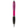 Nash ballpoint pen coloured barrel and black grip in pink-and-black-solid