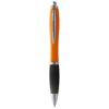 Nash ballpoint pen coloured barrel and black grip in orange-and-black-solid