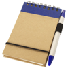Zuse A7 recycled jotter notepad with pen in natural-and-navy