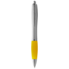 Nash Ballpoint Pen With Silver Barrel And Coloured Grip in silver-and-yellow
