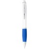 Nash ballpoint pen with white barrel and coloured grip (black ink) in White_aqua