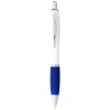 Nash ballpoint pen with white barrel and coloured grip (black ink) in White_royal-blue