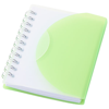 Post A7 spiral notebook with blank pages in green-and-transparent-green