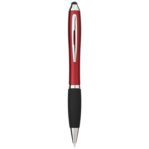 Nash coloured stylus ballpoint pen with black grip in red-and-black-solid