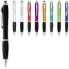 Nash coloured stylus ballpoint pen with black grip in Silver