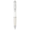 Nash ballpoint pen with coloured barrel and grip in Transparent White
