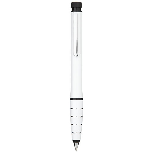 Jura dual aluminium ballpoint pen and highlighter in white-solid