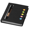 Reveal coloured sticky notes booklet with pen in black-solid