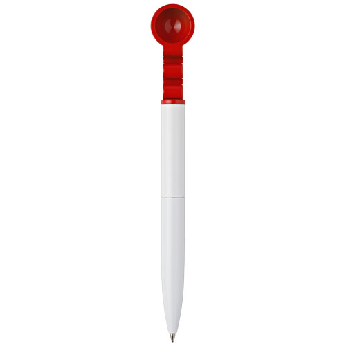 Cuppapult ballpoint pen in white-solid-and-red