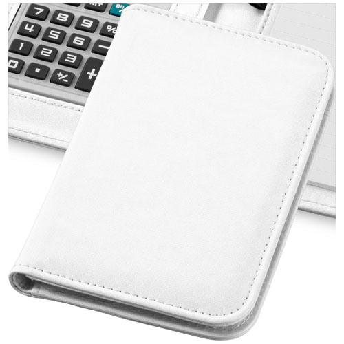 Smarti A6 notebook with calculator in white-solid