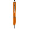 Nash stylus ballpoint pen with coloured grip (black ink) in Orange