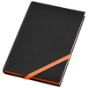 Travers small hard cover notebook in black-solid-and-orange