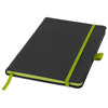 Colour-edge A5 hard cover notebook in black-solid-and-lime