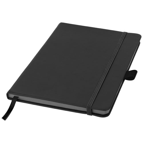 Colour-edge A5 hard cover notebook in black-solid
