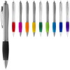Nash ballpoint pen silver barrel and coloured grip in Green