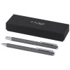 Lucetto recycled aluminium ballpoint and rollerball pen gift set in Grey