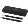 Lucetto recycled aluminium ballpoint and rollerball pen gift set in Solid Black