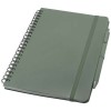 Thalaasa A5 ocean-bound hard cover notebook with ballpoint pen (black ink) in Heather Green