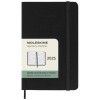 Moleskine horizontal hard cover 12 month PK weekly planner in Solid Black