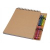 Doodle A5 spiral soft cover notebook and crayon set in Natural