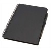 Slate reusable soft cover notebook and pen set (black ink) in Solid Black