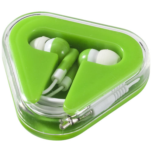 Rebel earbuds in lime-and-white-solid