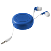 Reely retractable earbuds in royal-blue-and-white-solid