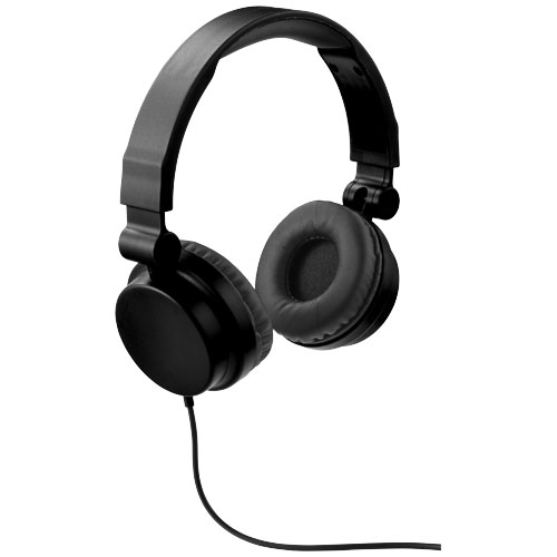 Rally foldable headphones in black-solid