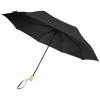 Birgit 21'' foldable windproof recycled PET umbrella in Solid Black