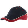 Draw 6 panel cap in navy-and-red